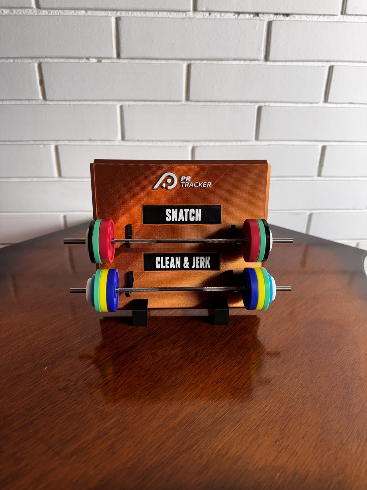 PR Tracker Board LPO Cobre — placa com Snatch e Clean & Jerk